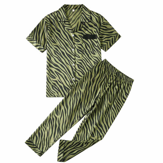 Venzina Women’s Silk Pajama Set – Elegant Night Suit for Women
