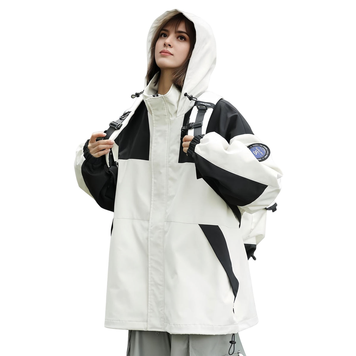 MODA-Venzina Windcheater Color-Block Hiking Jacket for women