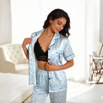 Venzina Women’s Silk Pajama Set – Elegant Night Suit for Women