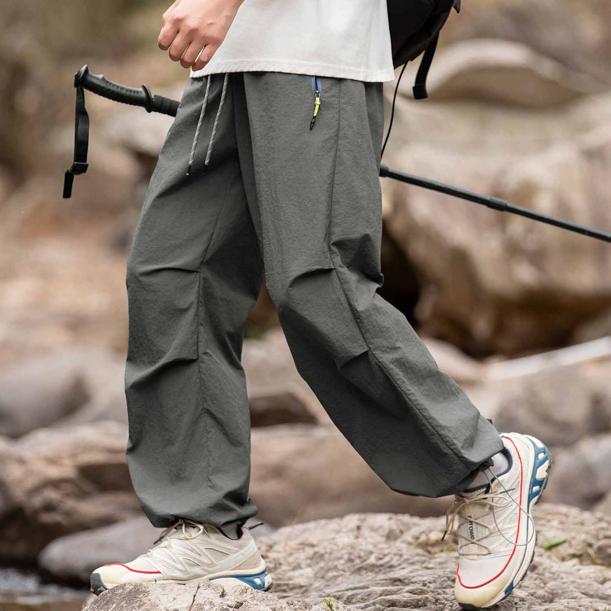 Hiking Pants Men – Outdoor Waterproof, Baggy Parachute