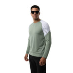 Quick Dry Colorblock Sports T Shirt for Men Crew Neck Full Sleeves