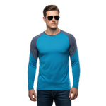 Quick Dry Colorblock Sports T Shirt for Men Crew Neck Full Sleeves