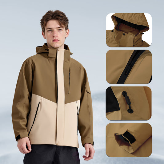 VERA-Men’s Waterproof Jacket Hooded Windbreaker for Outdoor Adventures