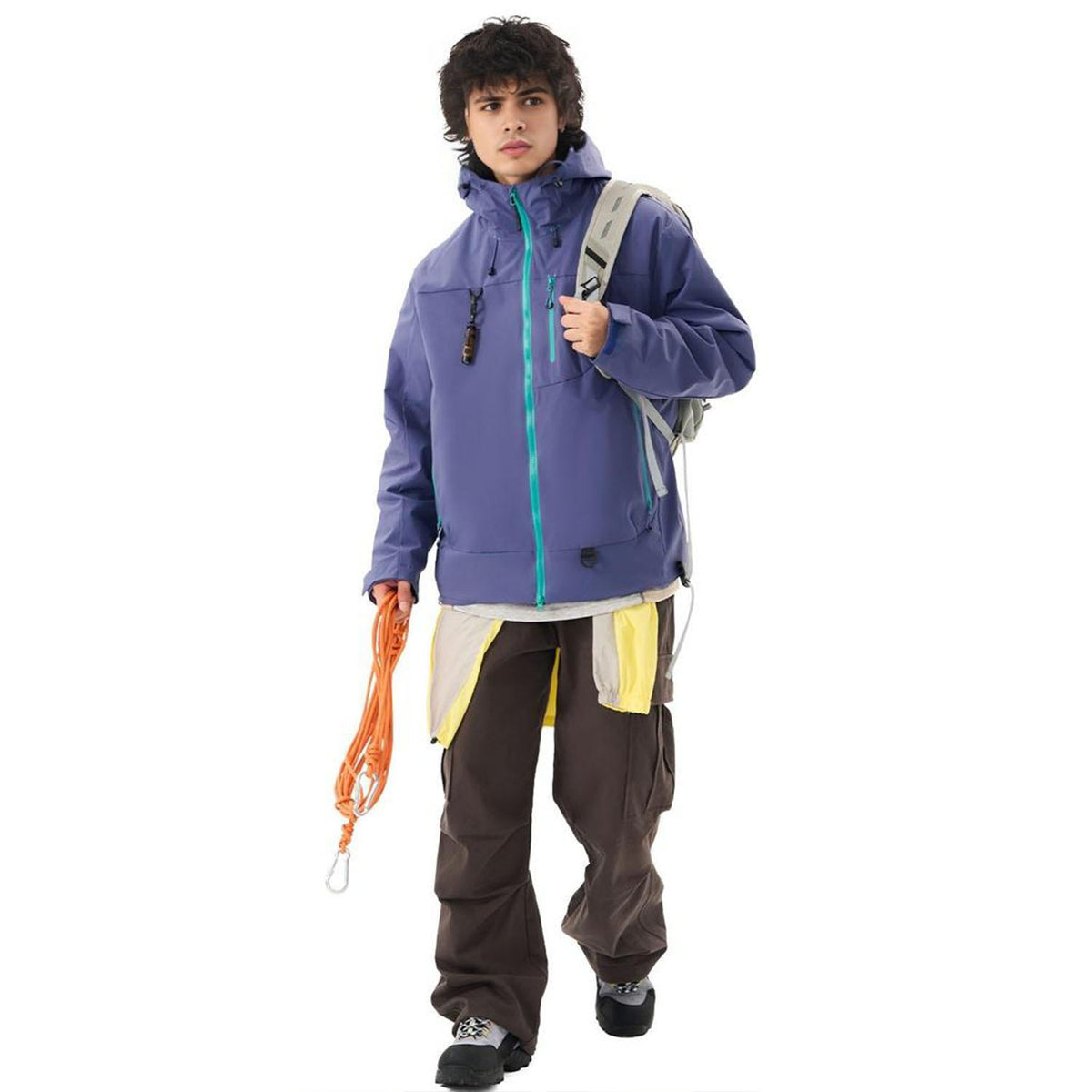 VERA-Venzina Mens Color Block Windcheater Jacket for Bikers Waterproof Single Layer Mens Waterproof Jacket with Hood