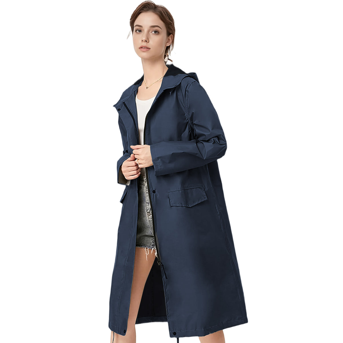 Women's Raincoat – Lightweight Waterproof Coat with Storage Bag