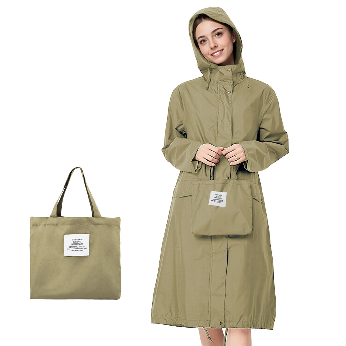 Women's Raincoat – Lightweight Waterproof Coat with Storage Bag