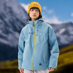 Men wearing a blue hiking jacket for outdoor trekking in the mountains