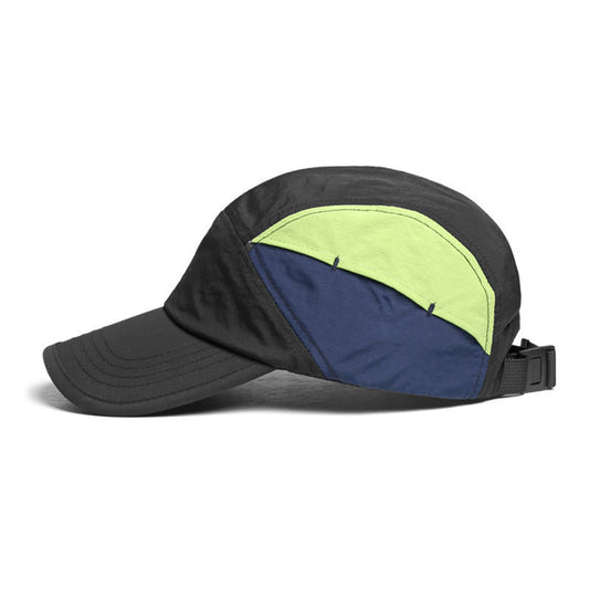 Venzina Sports Cap side view showing lightweight color-block panels and adjustable back strap
